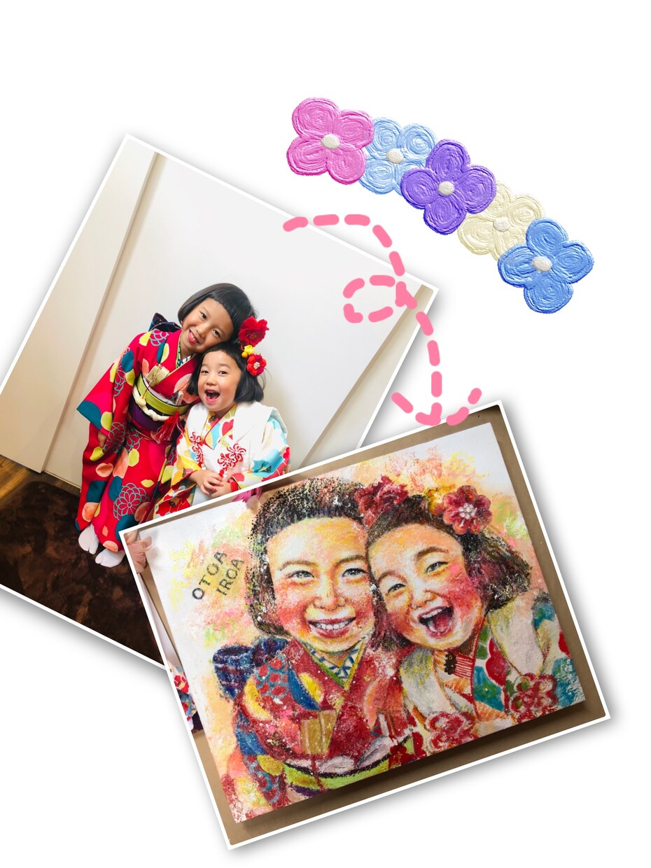 ずっと飾りたくなる似顔絵をお描きします アナログならではの暖かみを感じる色合い、風合いです イメージ3