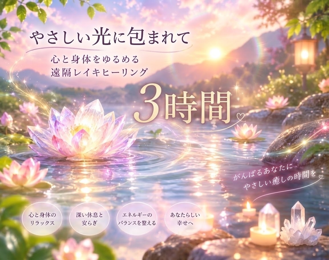 遠隔レイキヒーリング3時間します 心身のエネルギーを整える遠隔ヒーリング。ご家族にも可☆ イメージ1
