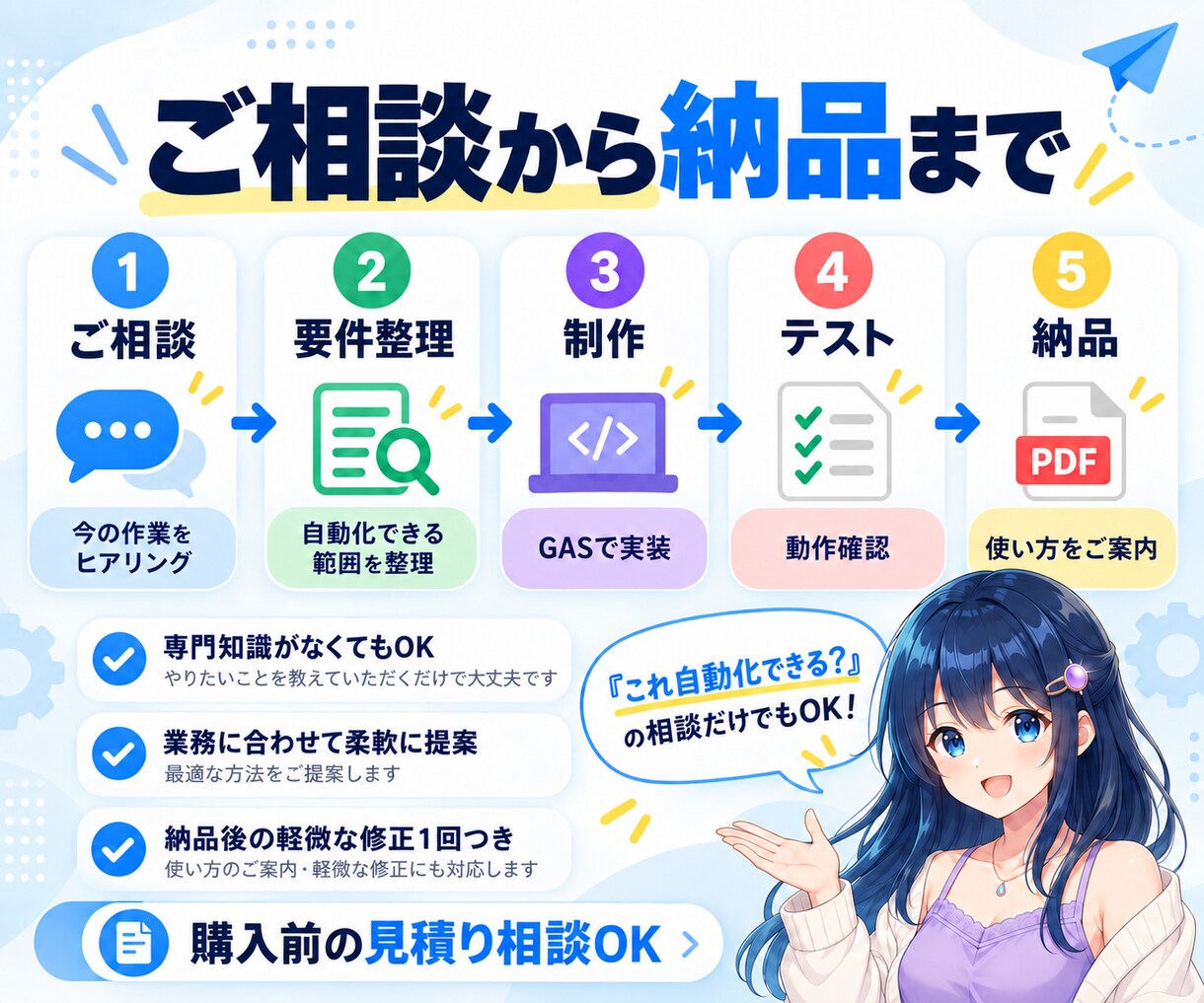 Googleフォームの手作業をGASで自動化します 回答整理・通知・PDF作成までまとめて自動化 イメージ5
