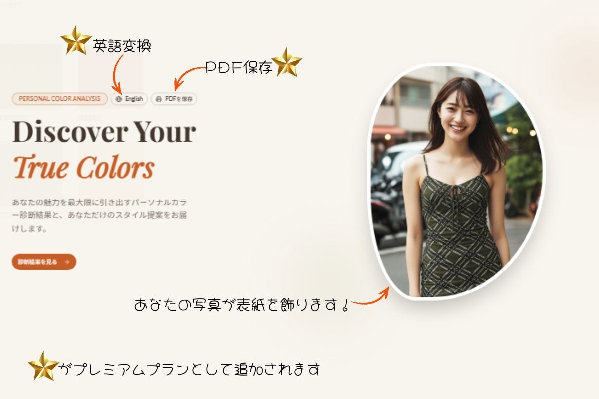 スマホで見れる！あなた専用カラー＆骨格診断します あなたの顔でコーデ提案！スマホで持ち歩く専用スタイルブック イメージ1