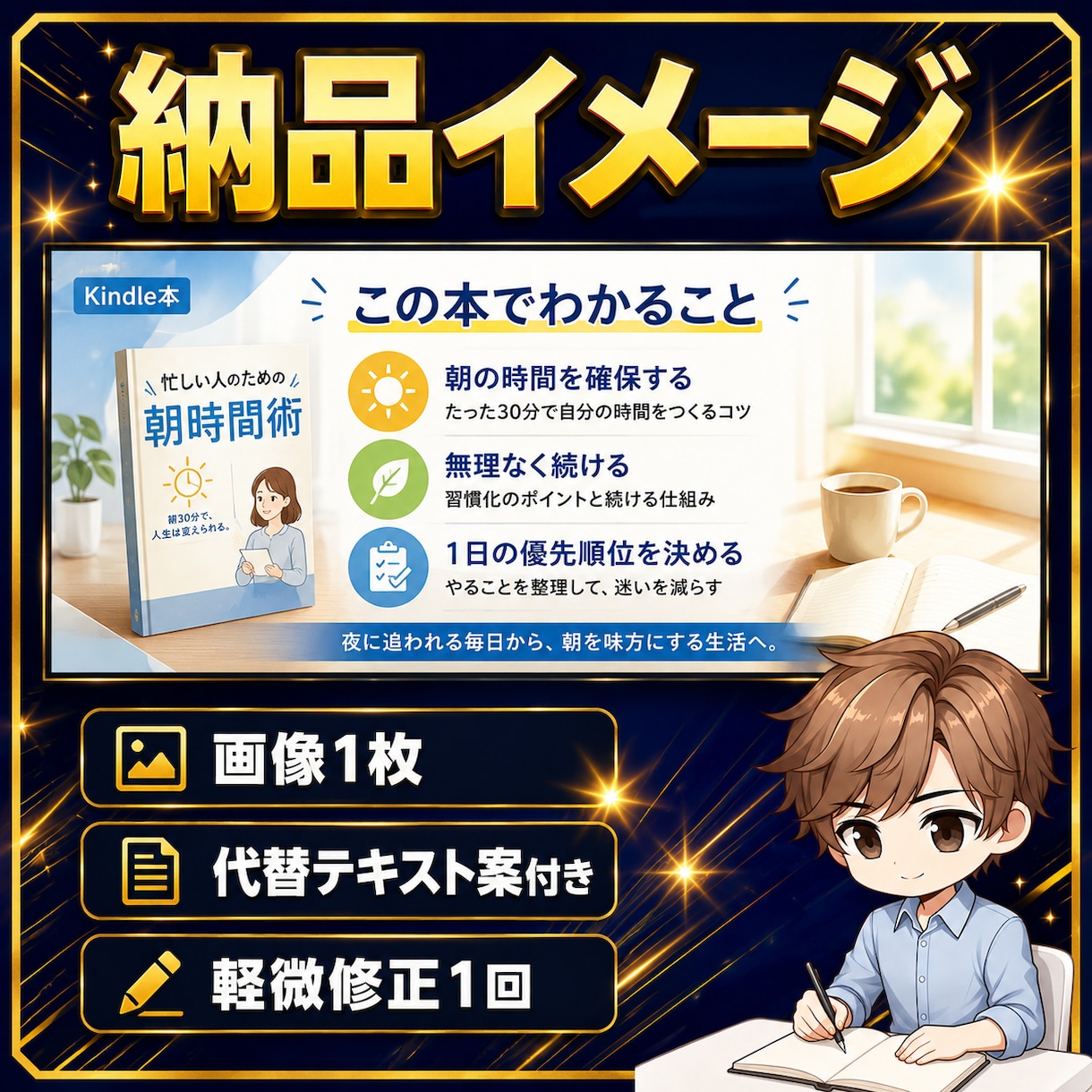 Kindle本のA+コンテンツ画像を1枚作ります 文章だけでは伝わらない本の魅力を1枚で補います イメージ2
