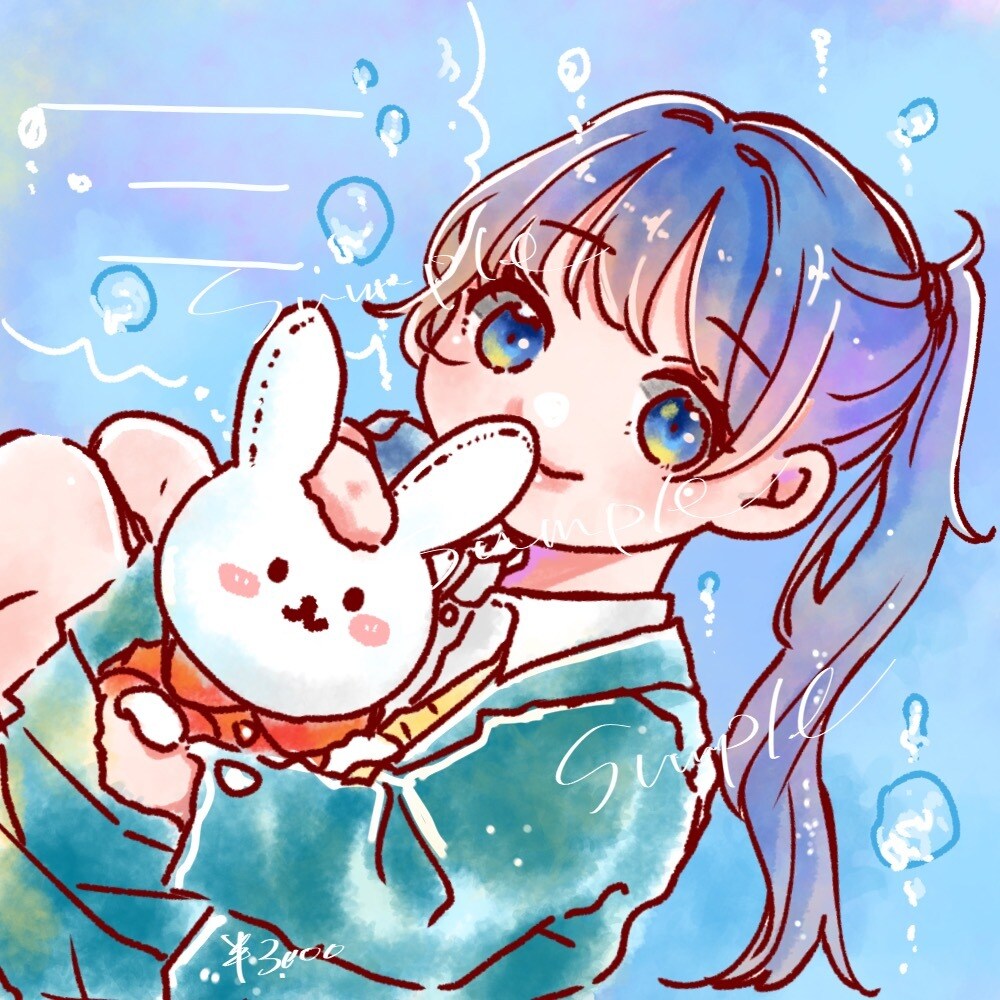 似顔絵も〇優しい雰囲気で思い出の一瞬を描きます 母の日・誕生日等のお祝いカードやSNSのアイコンにお勧めです イメージ4