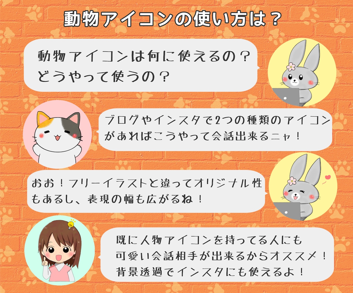 ゆるかわ動物！商用可！キャラクター作成します Instagram、ブログに！ペットをイラストにも出来ます！ イメージ2