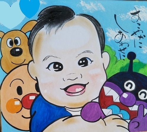完全手描きの似顔絵!原画を発送します 贈る気持ちに寄り添い、紙面に絵顔の花を咲かせます♡ イメージ4