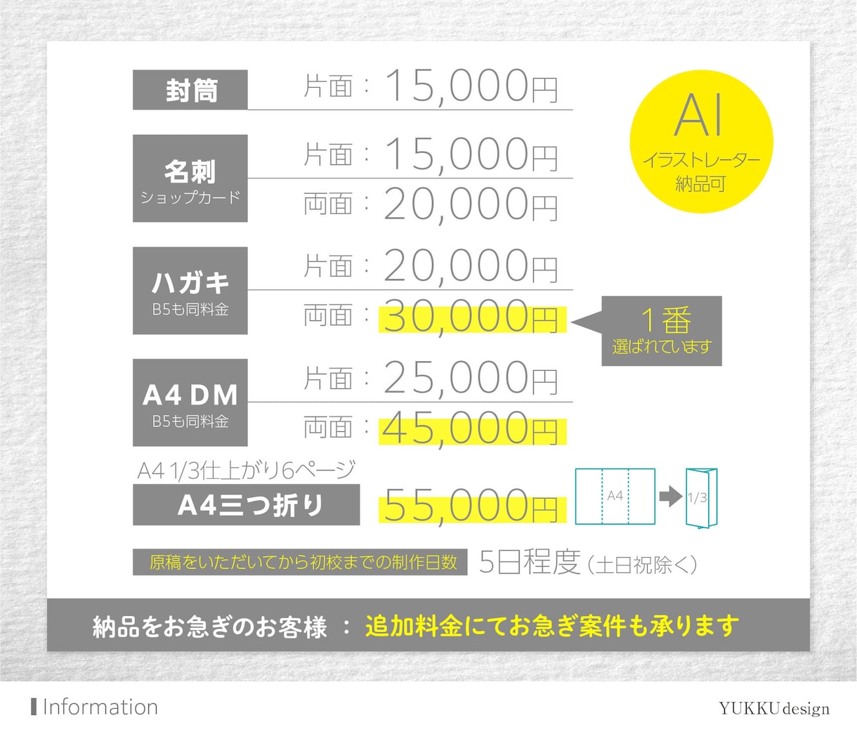 名刺・DM・ハガキ 封筒 金箔印刷も制作します 印刷納品可　サンクスカード・ショップカード・年賀状・封筒 イメージ7