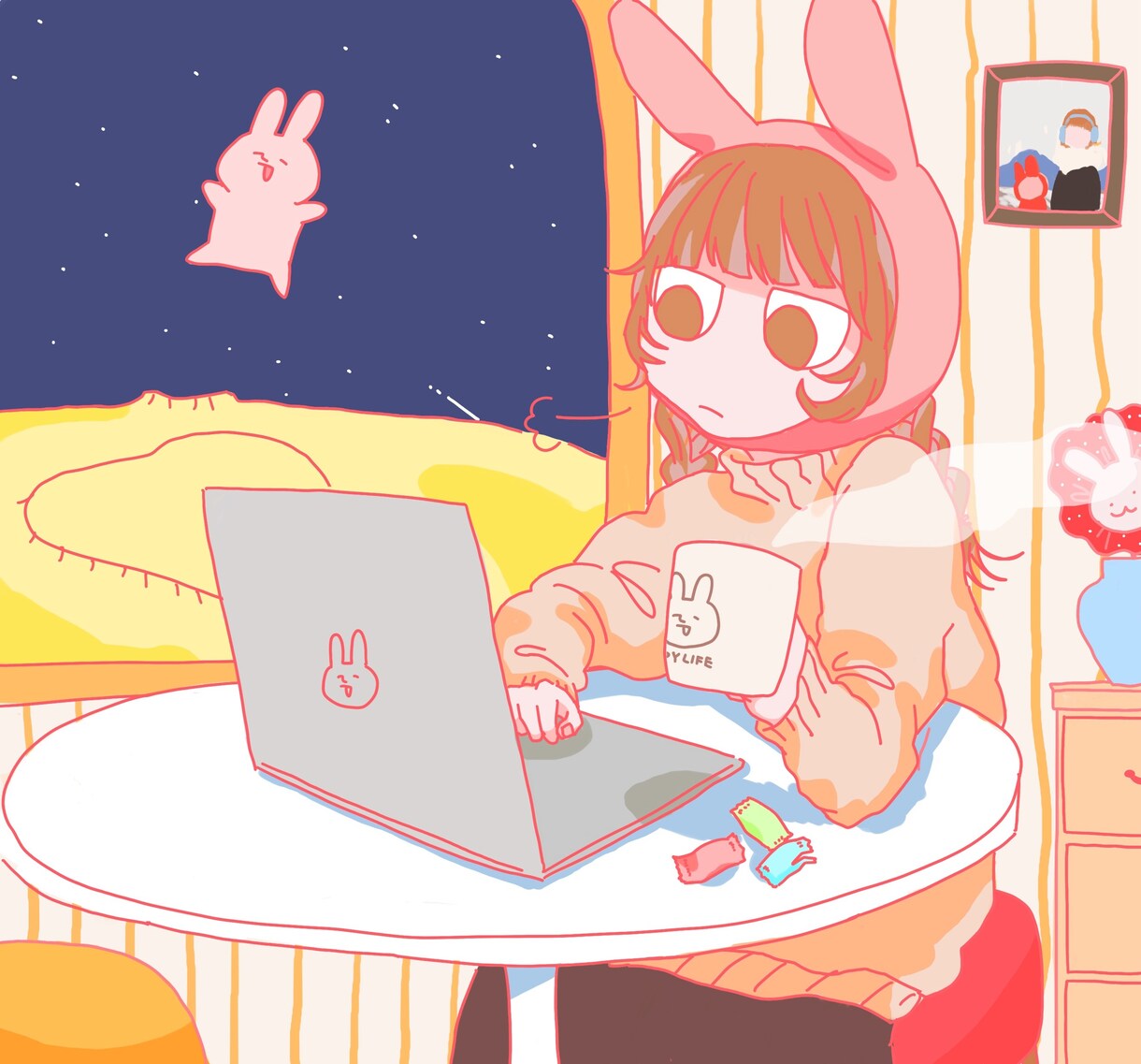 商用利用可！シンプルでキュートなイラスト描きます 丸っこい線と優しい色合いの可愛いイラストです！ イメージ3