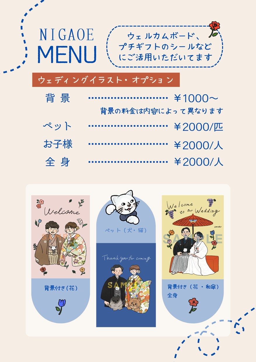 可愛くポップなウェルカムボードイラストを提供します 可愛く記念日を彩るウェルカムボードはいかがでしょうか！ イメージ2