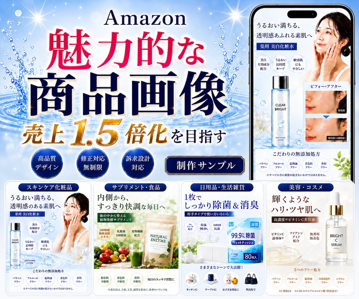 Amazon商品画像・EC画像を5枚制作します 楽天・Yahooも対応｜訴求設計込みの商品画像制作 イメージ1