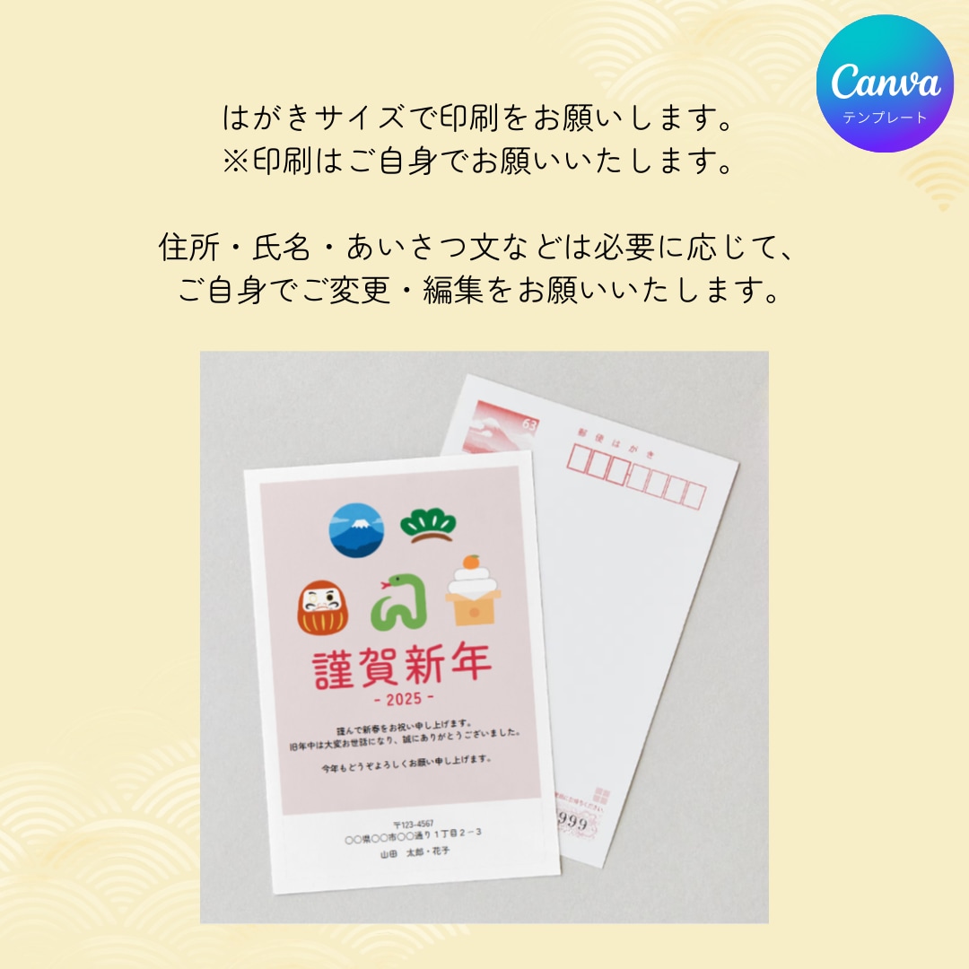 忙しいあなたのために！簡単年賀状テンプレ あります 住所や氏名を書き換えるだけ！Canvaですぐに編集可能 イメージ3