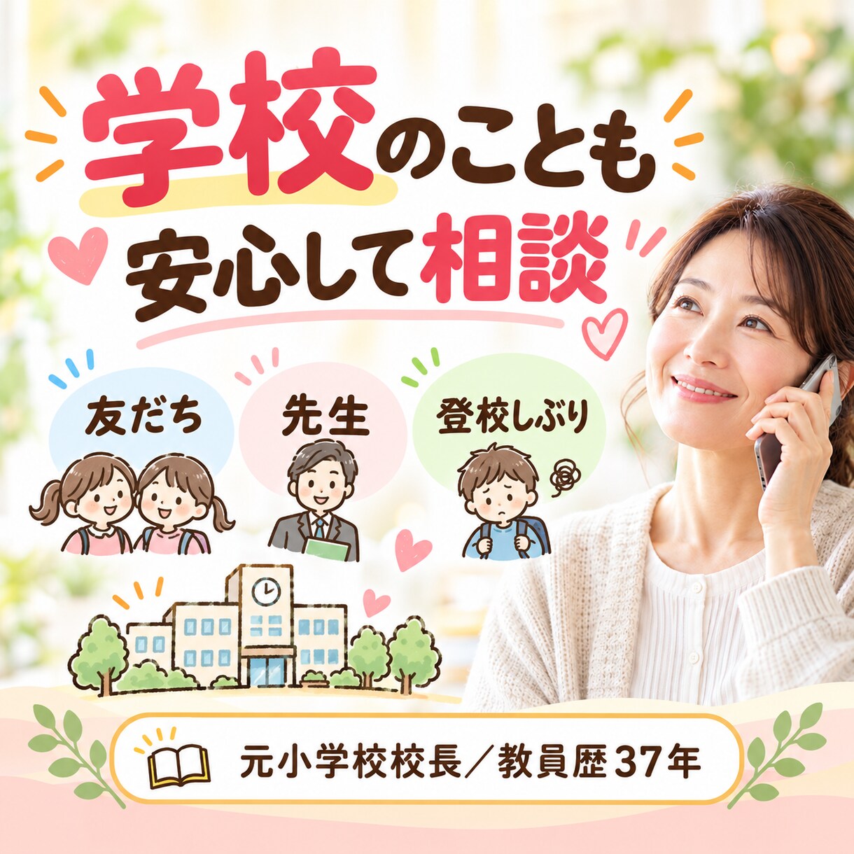 学校での問題行動や、子育て上の悩みに寄り添います 教員歴３７年の元小学校校長と話して、子育ての迷いを軽くします イメージ6