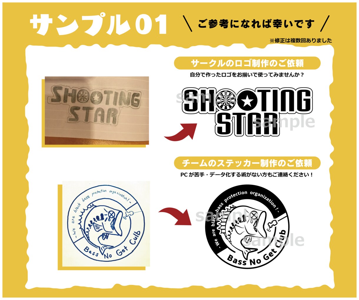 ご新規様用／あなたの手描きをデジタル化します 自分の考えたデザインを様々なところで活かしたい方へ！！ イメージ2