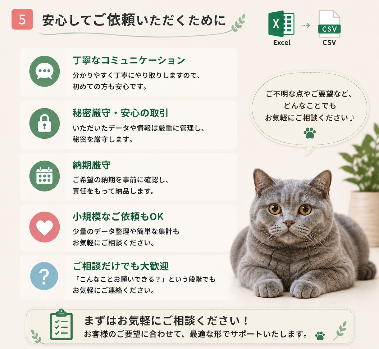 Excel・CSVのデータ整理・集計を代行します 面倒なデータ整理・集計・重複チェックを丁寧に対応します イメージ5