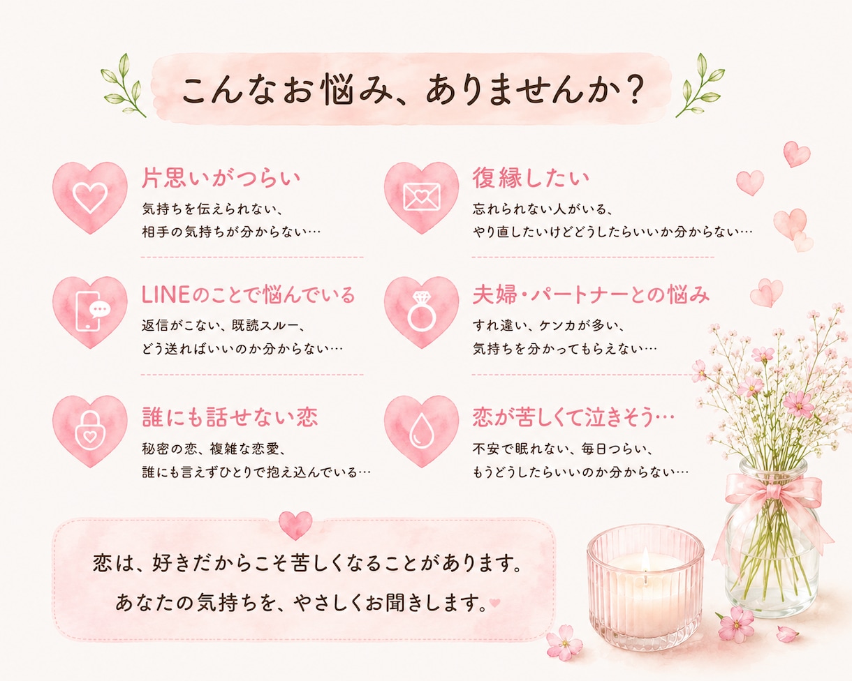 好きだから、苦しくなることもあります ひとりで抱え込まず、お話しください イメージ2