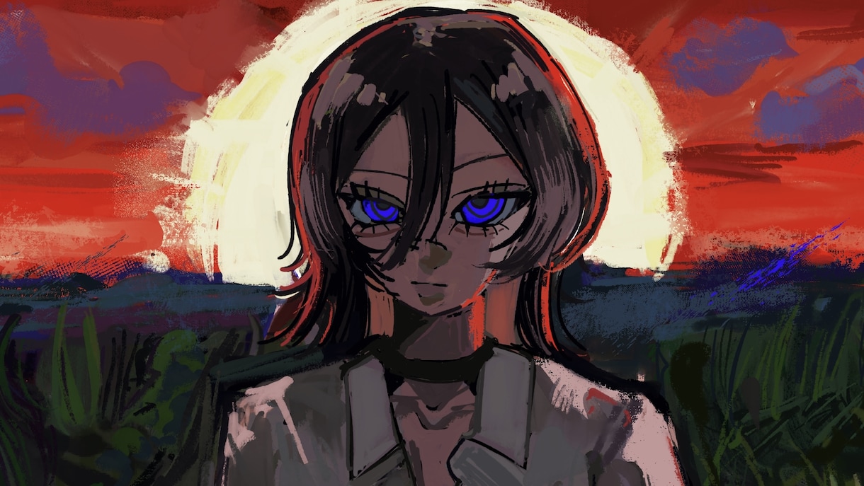 ダークでビビットなMVサムネイルお描きします ダークなサムネイル作成 ボカロ 歌ってみた、MVなど イメージ1