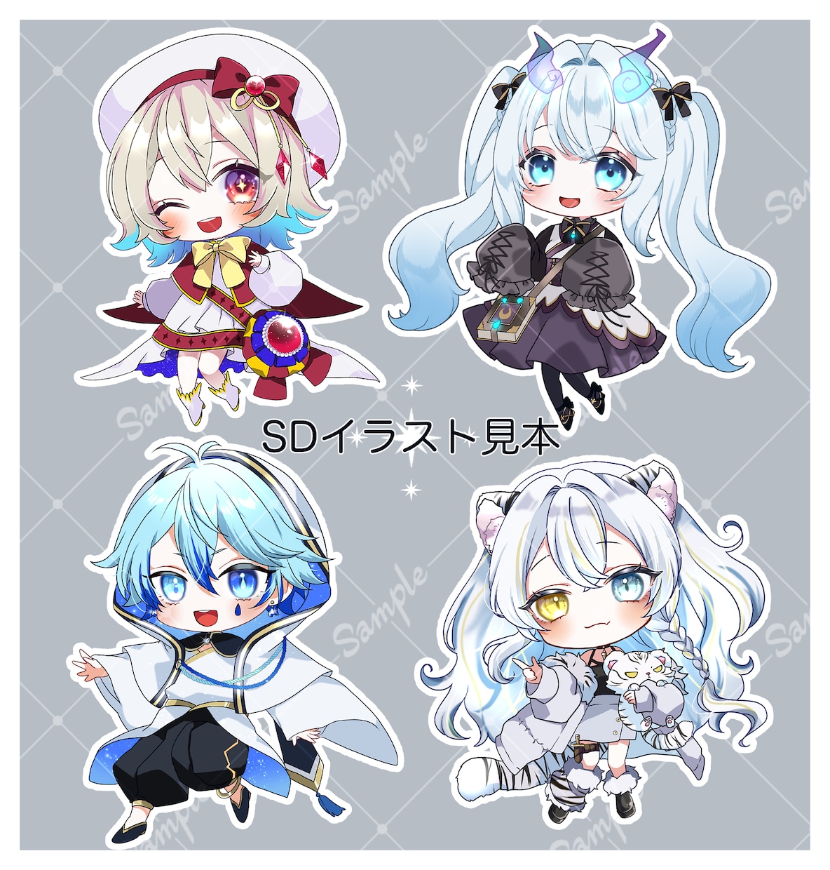 グッズ用等にSDイラスト制作いたします Vライバー様向け！ポーズや表情はお任せも対応可能 イメージ1