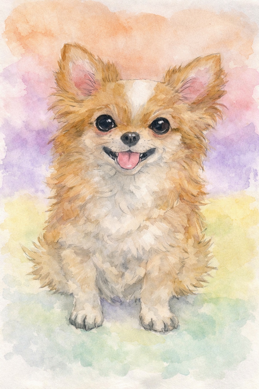 大切な家族水彩風に描きます 「うちの子らしさ」を大切に、一枚一枚心を込めて制作いたします イメージ1