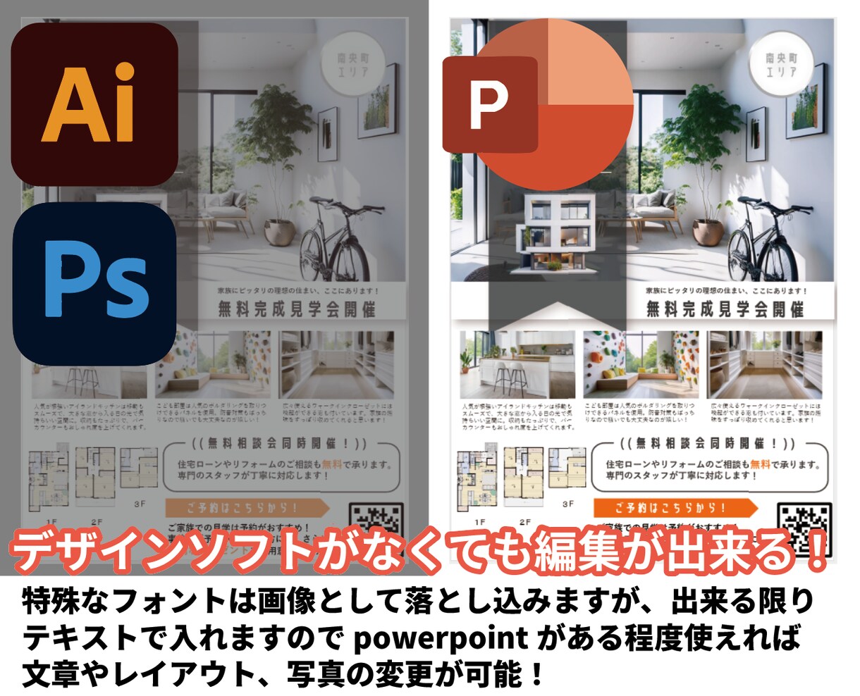パワポで編集できる！プロ品質のチラシを制作します IllustratorやPhotoshopがなくても大丈夫！ イメージ4