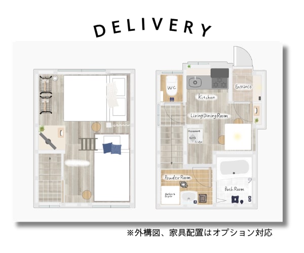 手書きのイラスト間取り図を描きます 民泊の間取り図案内などに◎手書きのイラスト間取り図 イメージ5