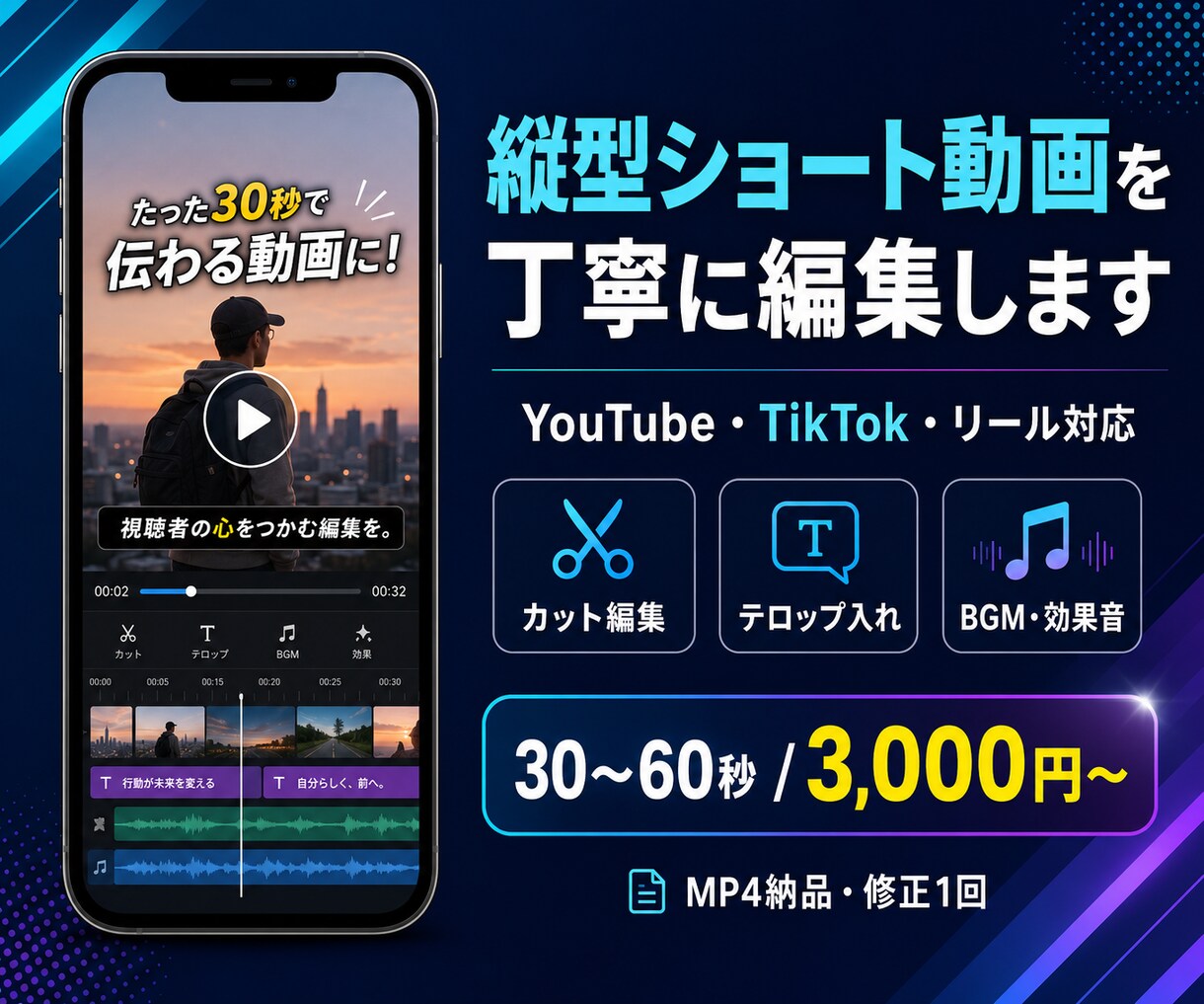 縦型ショート動画を丁寧に編集します YouTube・TikTok・リール対応 イメージ1