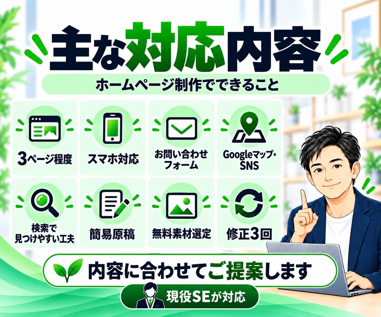 小さな会社・個人事業のホームページを制作します ITが苦手でも、公開後の管理までまるごとお任せできます イメージ3