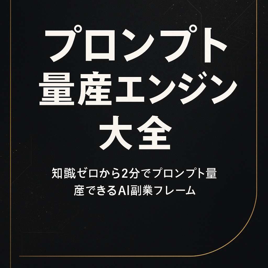 プロンプト量産エンジン大全ます ― 知識ゼロから“2分で量産”できるAI副業フレーム ― イメージ1