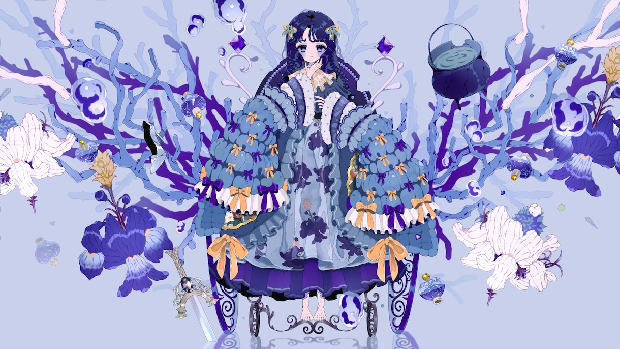 ダークで病み可愛い特別なイラストをお仕立て致します ♦︎一枚絵・歌ってみた・Vtuber・立ち絵・小説・グッズ等 イメージ2