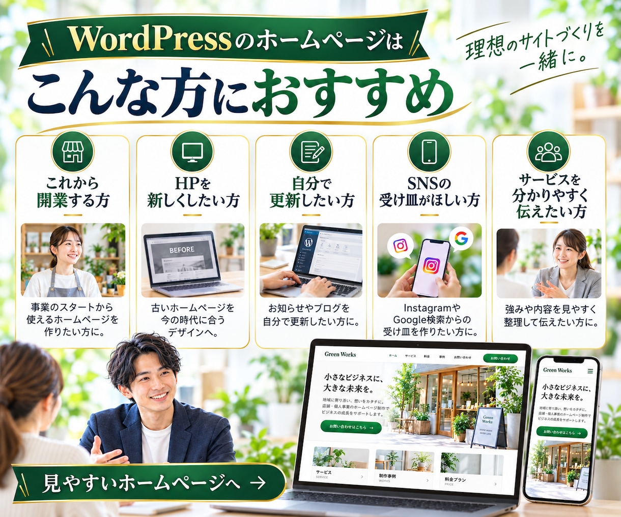 WordPressでホームページを制作します 店舗・個人事業向けに見やすいHPを制作します イメージ3