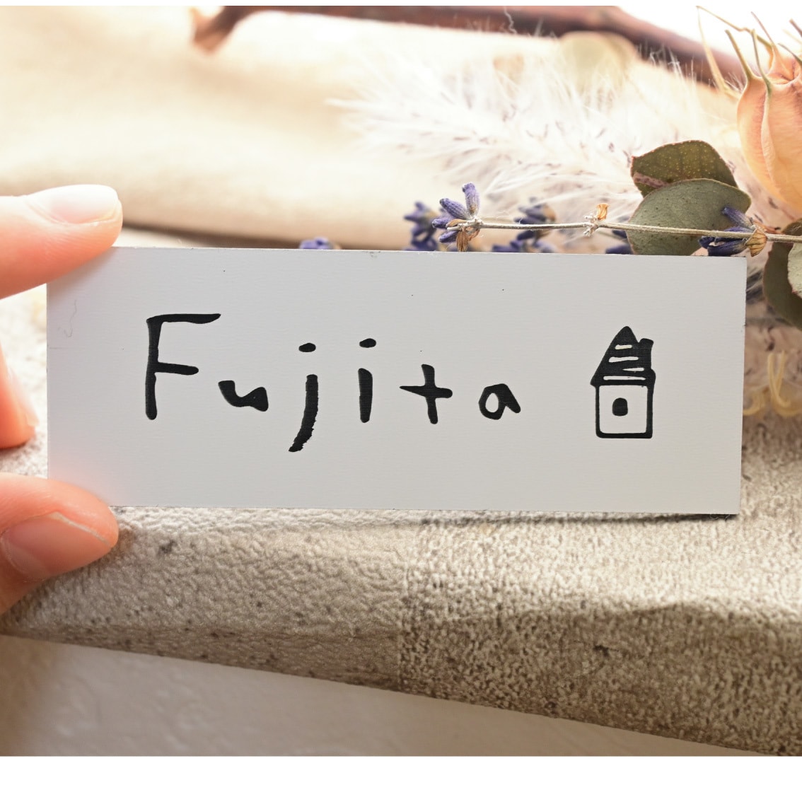 軽量・サイズオーダー可＊ゆる文字表札制作します 屋外対応＆軽量　取り付け簡単♪優しく温かい雰囲気に仕上げます イメージ3