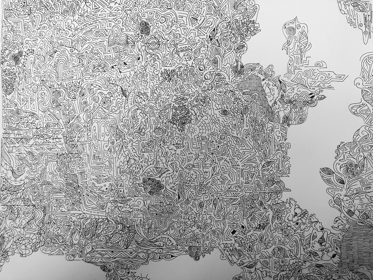 可愛い？不気味？ちょっと不思議なイラスト描きます お部屋の装飾等に！模様、ほんわか絵をボールペン画一発書きで！ イメージ9