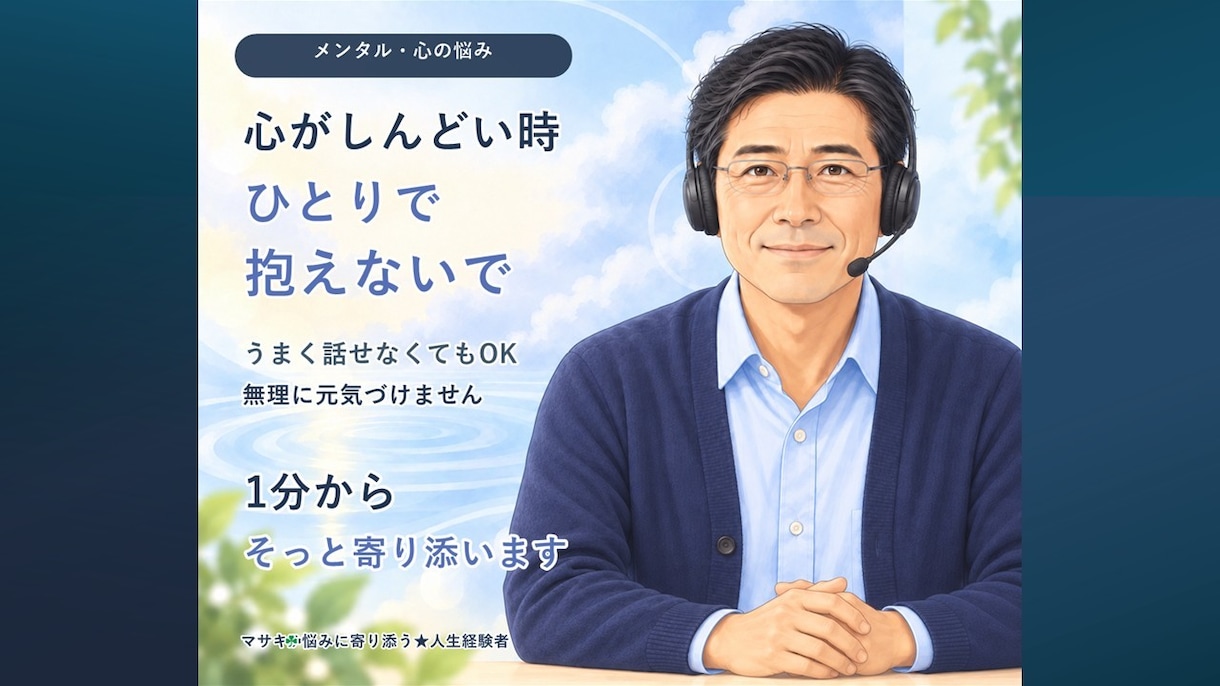 つらい心を否定せず静かに受け止めます 言葉にならない苦しさもそのままで大丈夫です イメージ1