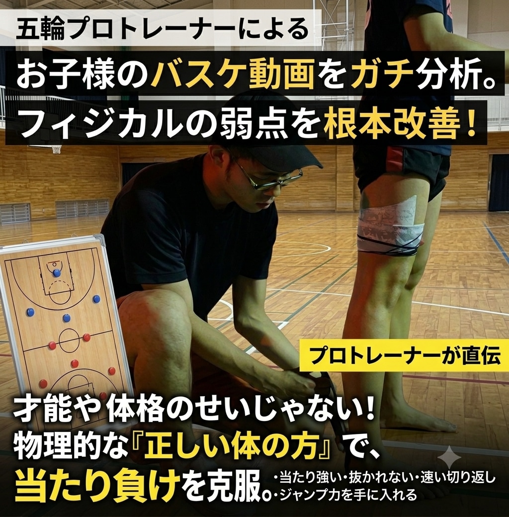 プロがミニバスのフィジカルを体の使い方で改善します 当たり強い・抜かれない・速い切り返し・ジャンプ力を手に入れる イメージ1