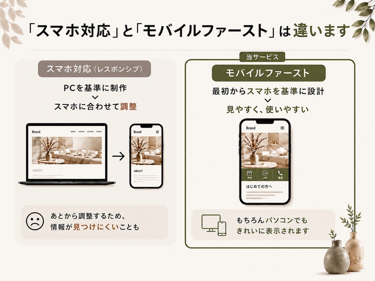 集客につながるホームページを制作します スマホからのお客様を考えたモバイルファースト設計 イメージ2