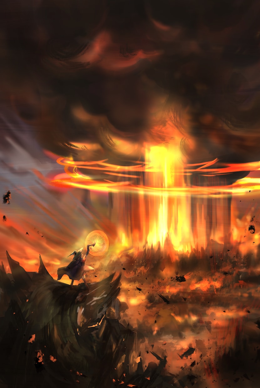 迫力のあるファンタジーイラストを描きます ドラゴン、人物、背景の全てに物語を感じるのイラスト イメージ9