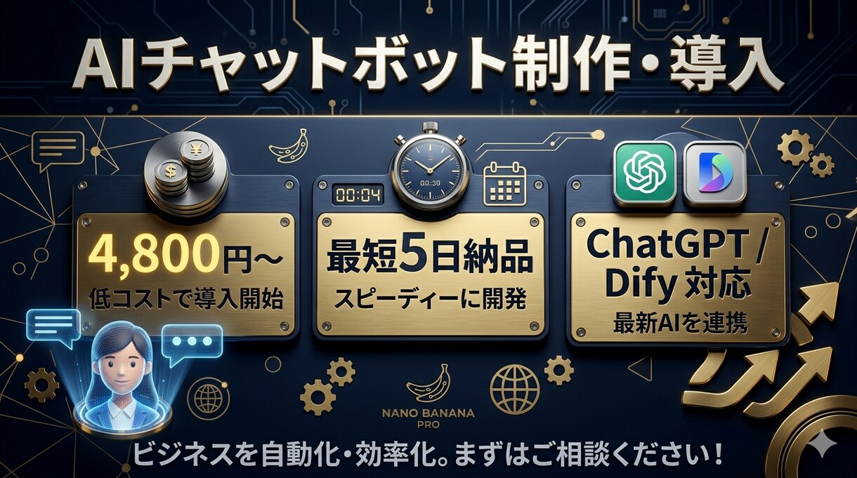 ChatGPT連携LINEボット作りますます LINE・Webに自社専用AIを実装します イメージ1