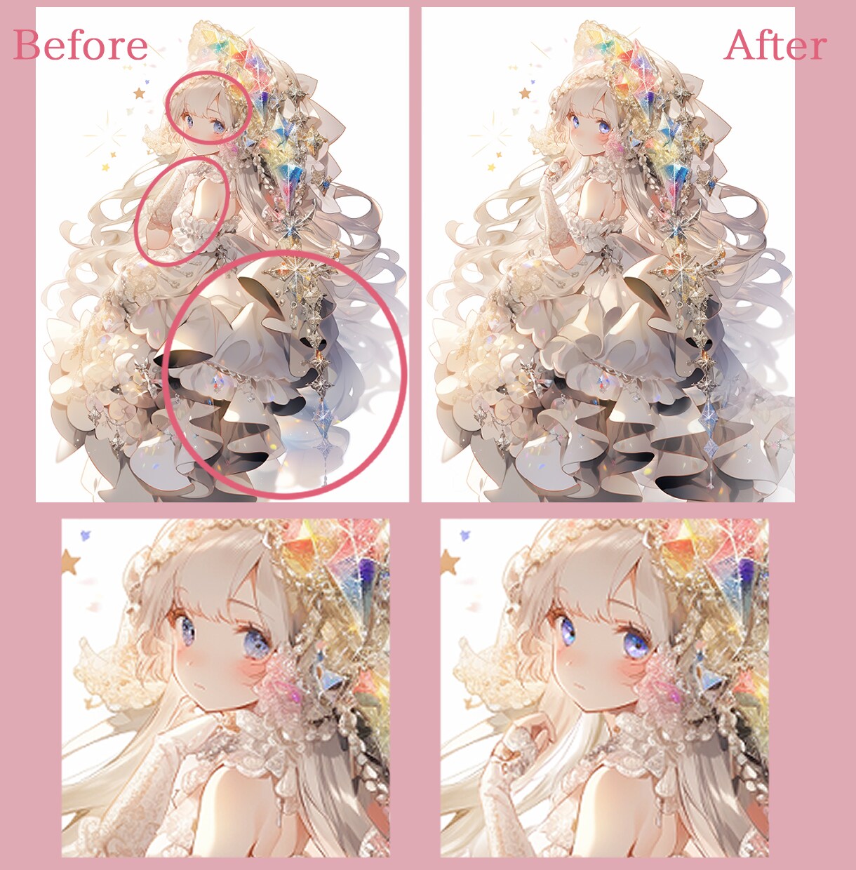 プロがAIイラストを加筆修正＆魅力的にします (イラコン優秀賞の実績あり！)プロが修正・加筆致します イメージ5