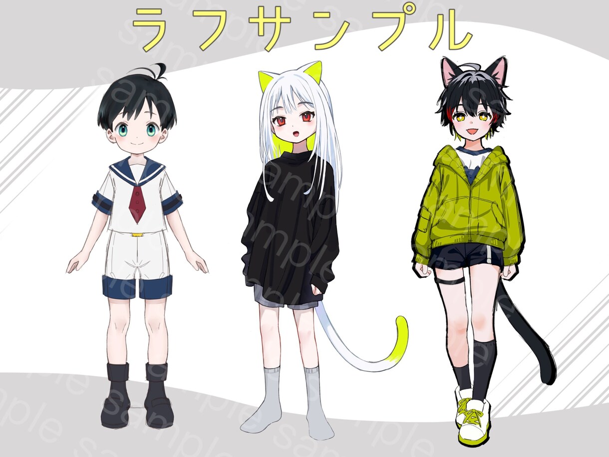 IRIAMやLive2Dで使える 立ち絵描きます Live2D化可能なパーツ分けイラストや立ち絵を描きます イメージ2
