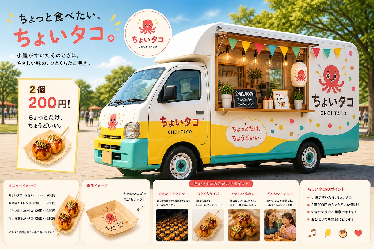 ケイン様専用｜たこ焼き屋原稿作成いたします 優しい雰囲気で伝わる原稿を作成します イメージ1