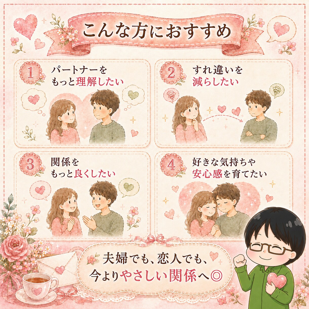 パートナーをもっと理解し二人の絆を深めます パートナーを理解して、もっと好きになる対話の時間 イメージ5