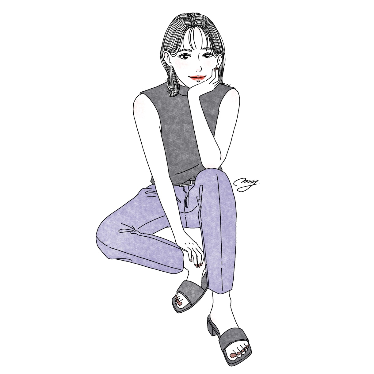 アイコンにも◎おしゃれで繊細な似顔絵を描きます 繊細でお洒落なイラストに仕上げます！ イメージ2
