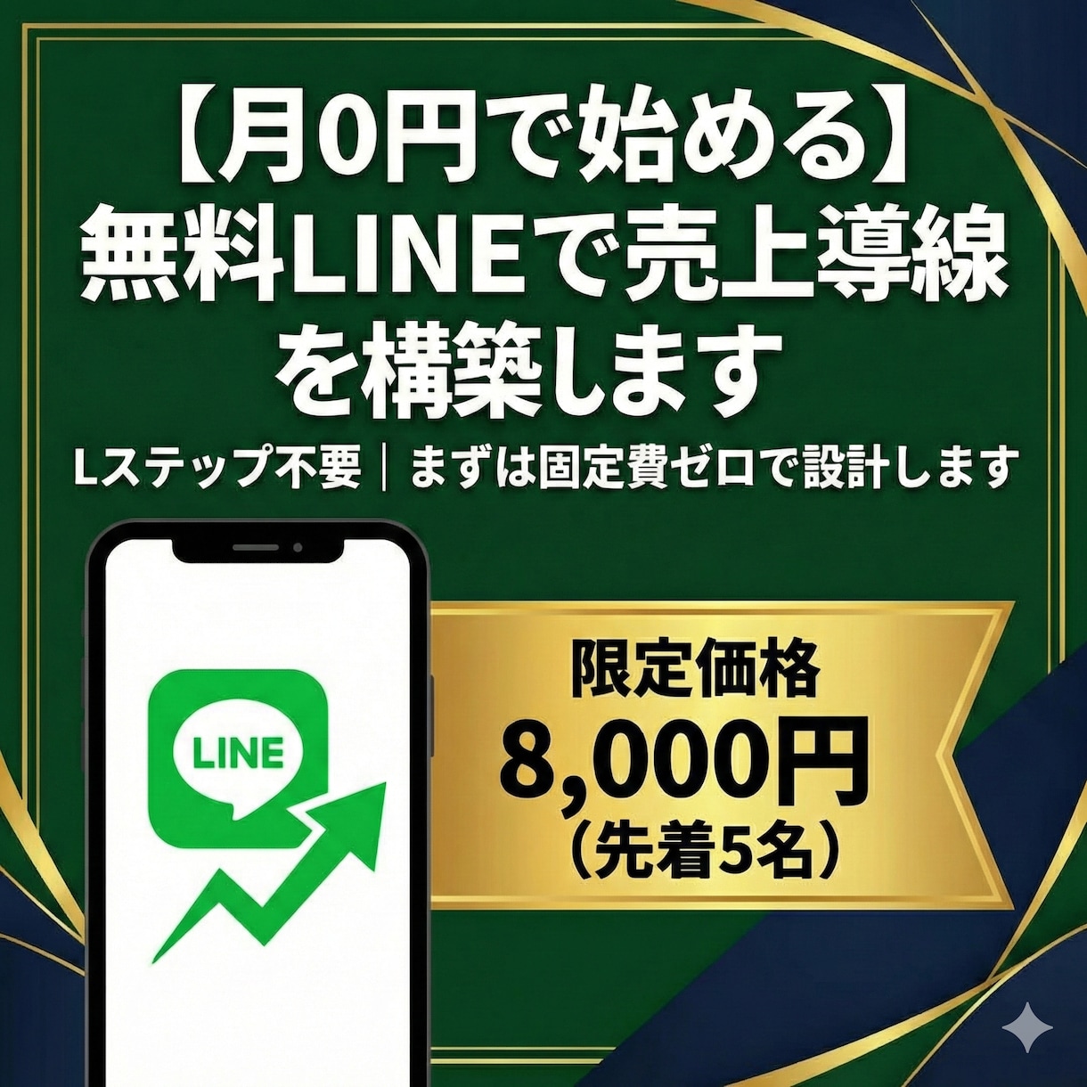 月0円でOK！無料LINEで売上導線を構築します Lステップ不要｜まずは固定費ゼロで設計します イメージ1