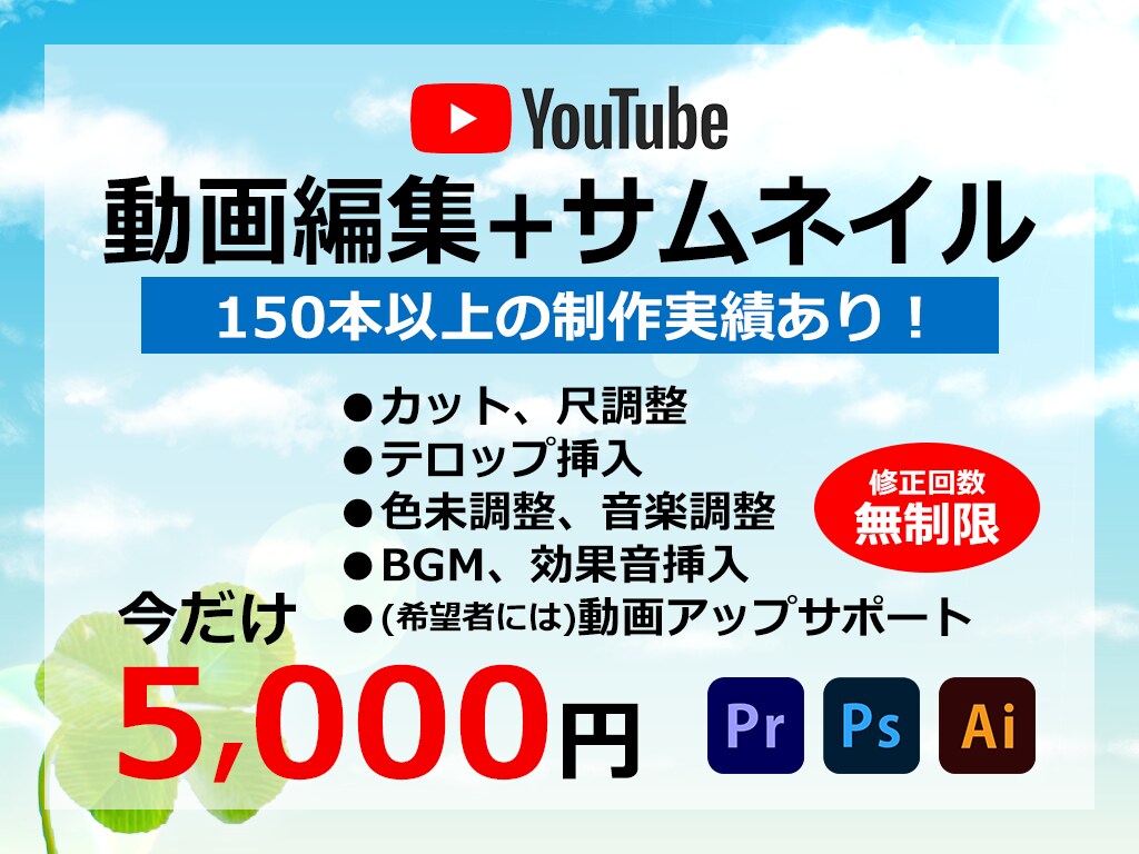 youtube動画編集します 1万再生超えもあるプロのデザイナーによる低価格の動画編集 イメージ1