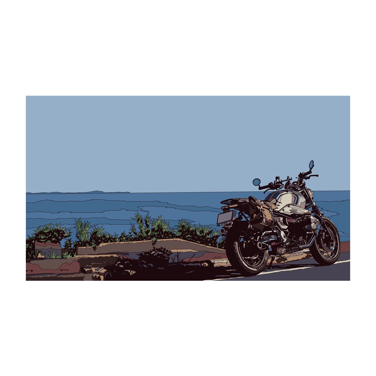 あなたの愛車バイク、思い出の風景をイラストにします 思い出を絵にして飾ってみませんか。額装サービスも承ります。 イメージ6