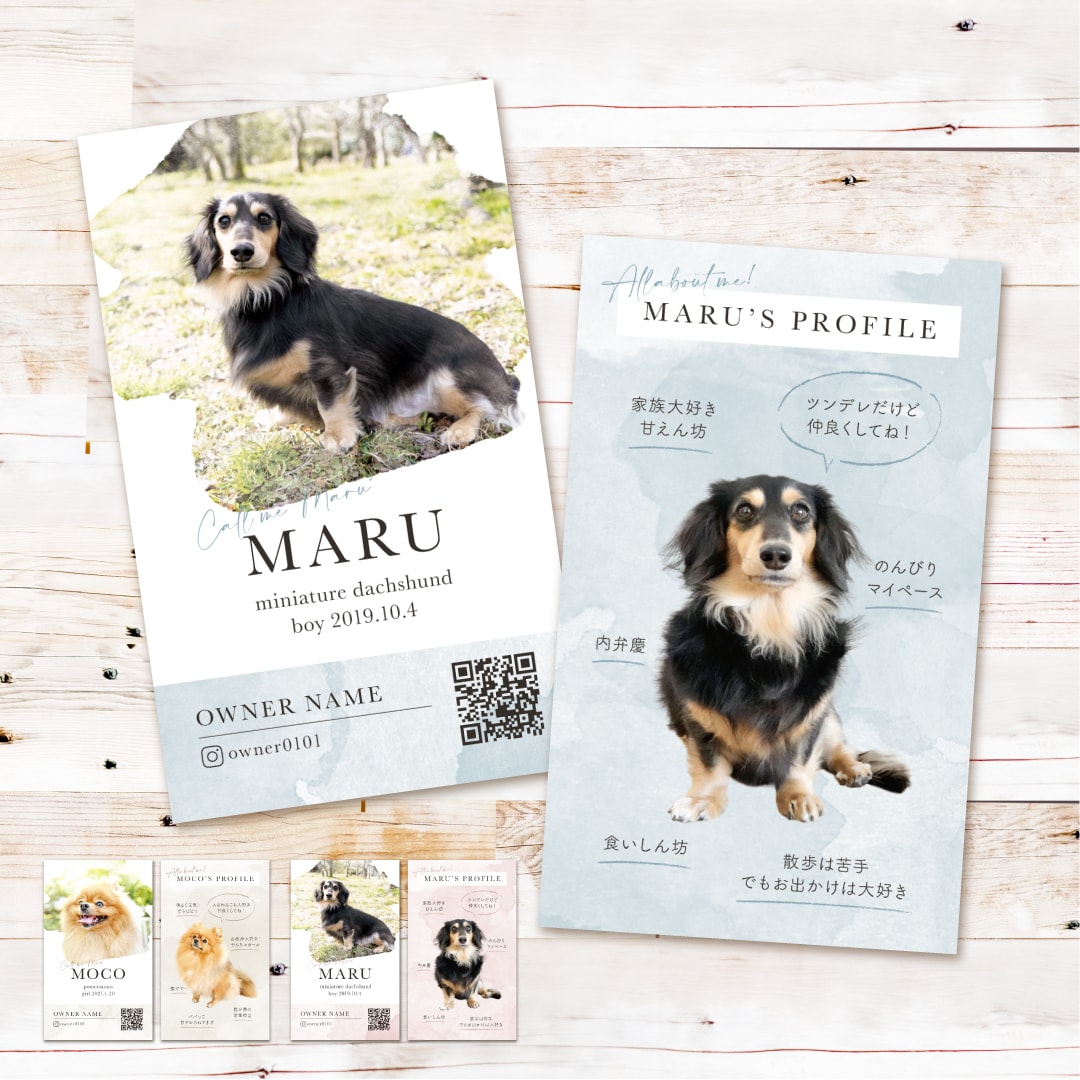 水彩風うちの子・ペット名刺制作します 印刷代込み100枚！オフ会・イベントで大活躍♩ イメージ1