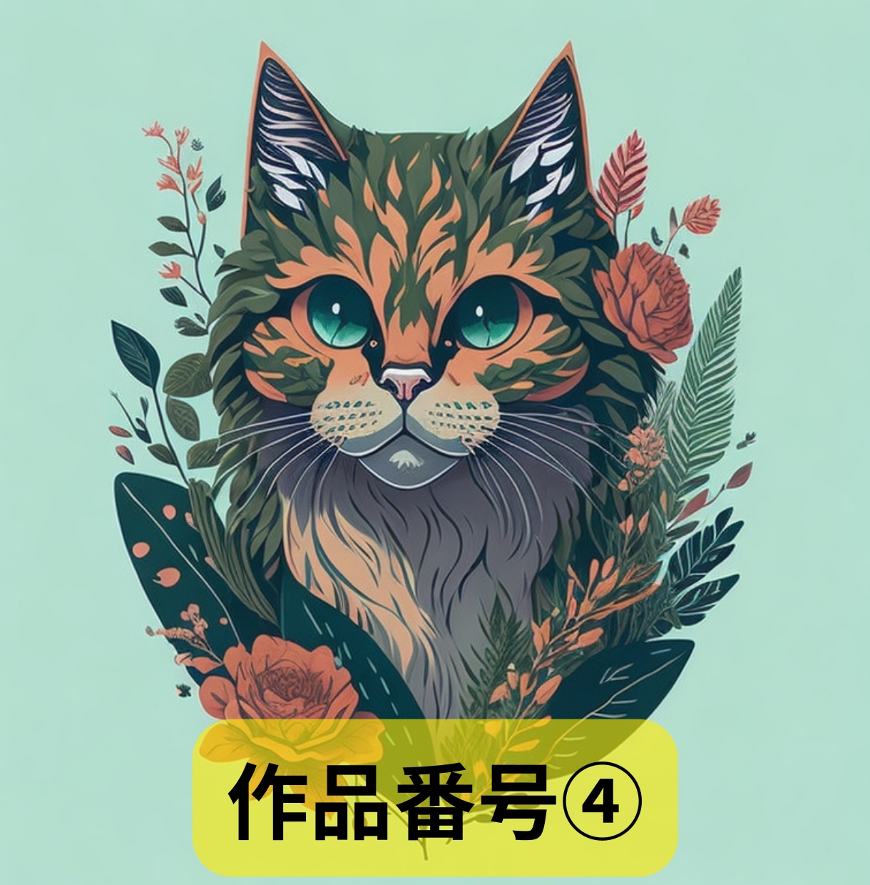 商用可!!　猫アート作品販売します 各種SNSでアイコンとしても使える非常に芸術的な猫アートです イメージ5