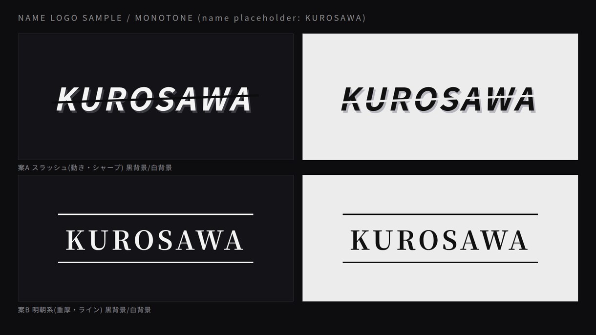 シンプルなロゴを2案作ります 文字ロゴ2案・白抜き版つき。通話なし、チャットのみで完結 イメージ2