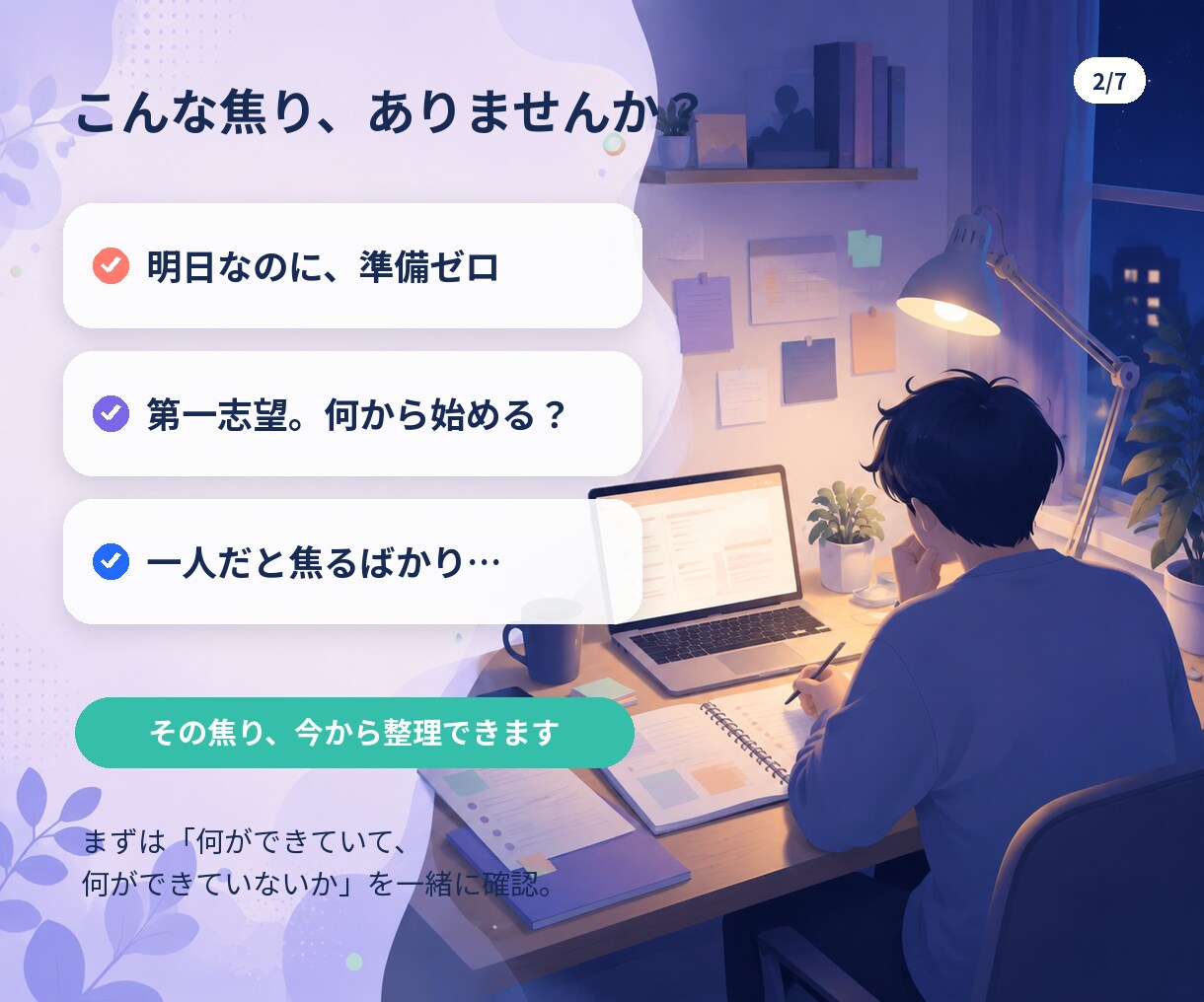面接直前SOS相談！採用15年が焦りに寄り添います 「明日面接なのに何もしてない」その焦り、120分で一緒に整理 イメージ2
