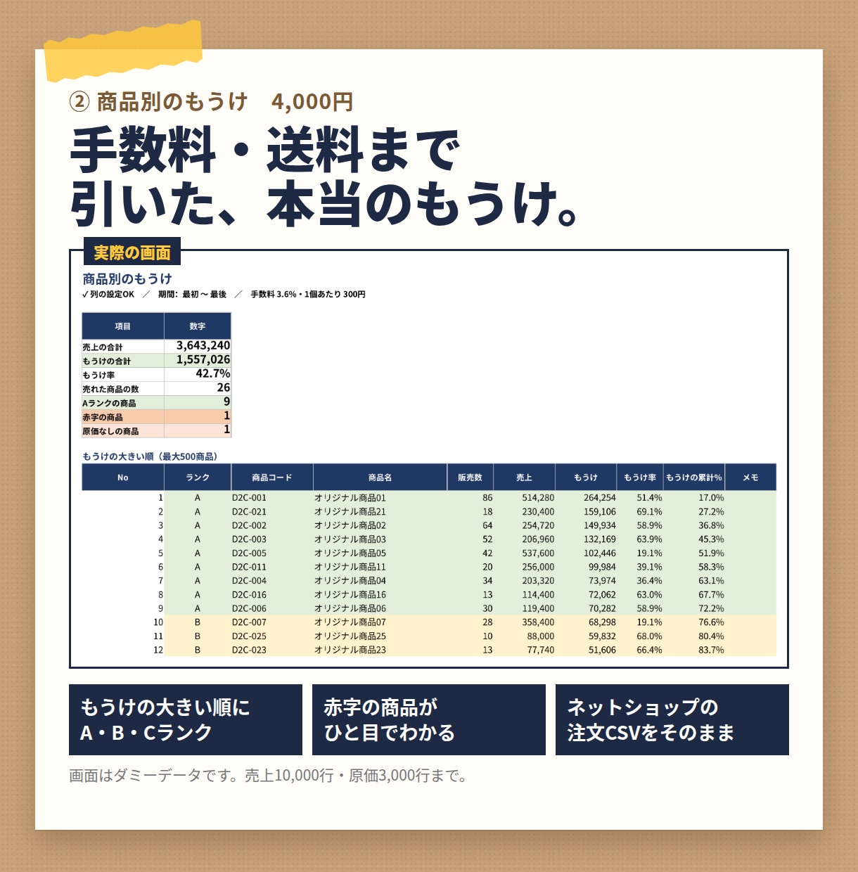 在庫のExcel作業を貼るだけで自動化します マクロなし。いつものデータを貼るだけで結果が出ます イメージ5