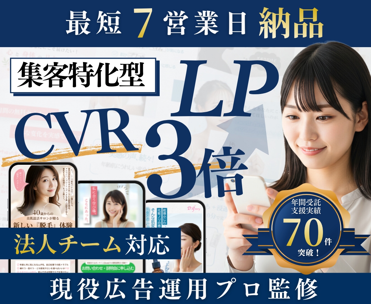 年70件超｜広告運用プロが本気で売れるLP作ります 【CANVA制作】法人対応で万全のマーケティング伴走 イメージ1