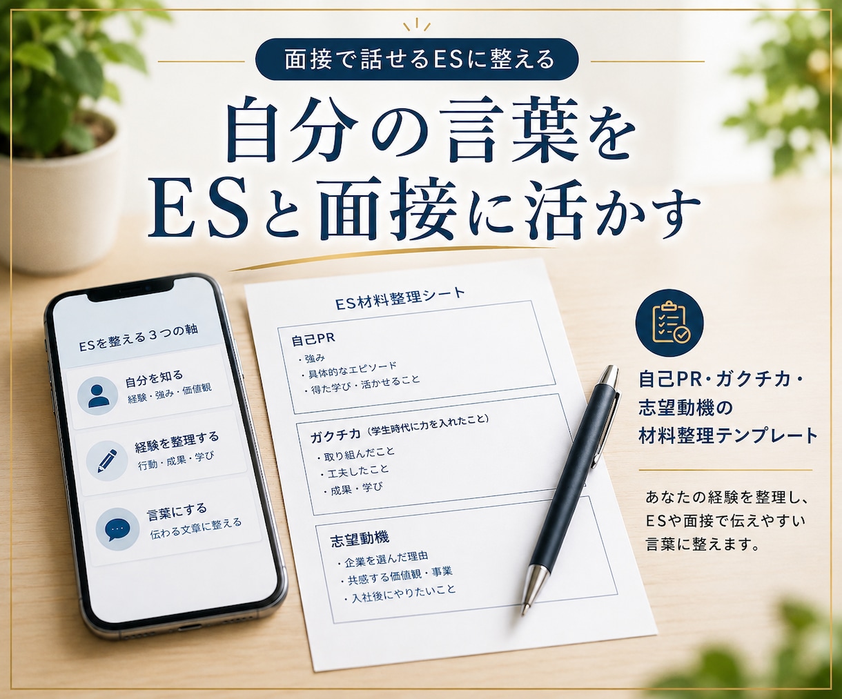 あなたの良さを面接にも活かす 最高のES作成します 本当のアピールポイントを発見し、自信と余裕のある面接･就活へ イメージ1