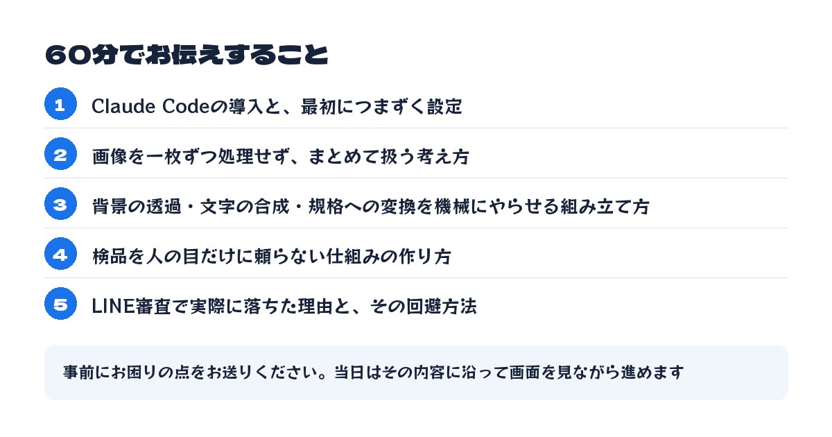 Claude CodeでLINEスタンプ術教えます 271セット作った実際の工程を、つまずいた点ごと イメージ4
